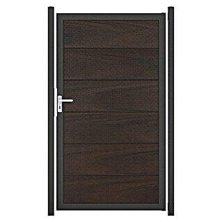 GroJa Viento Gartentor (100 x 180 cm, Walnuss (DB703), Aluminium)