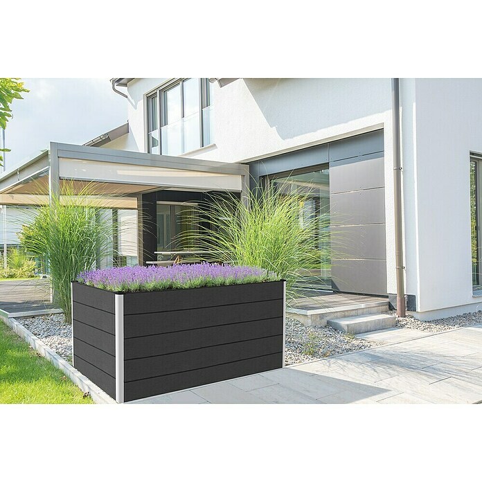GroJa Solid Hochbeet (150 x 70 x 75 cm, Verbundwerkstoff, Anthrazit) | BAUHAUS