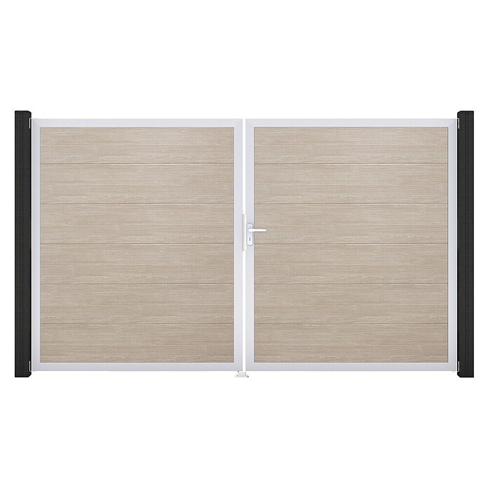 GroJa BasicLine Gartentor (300 x 180 cm, Shefflied Oak (EV1), Kunststoff, DIN Anschlag: Rechts) | BAUHAUS