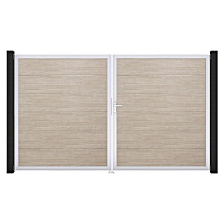 GroJa BasicLine Gartentor (300 x 180 cm, Shefflied Oak (EV1), Kunststoff, DIN Anschlag: Rechts)