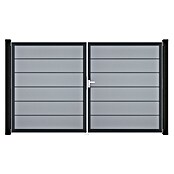 GroJa BasicLine Gartentor Premium (300 x 180 cm, Silbergrau (DB703), Kunststoff, DIN Anschlag: Rechts) | BAUHAUS