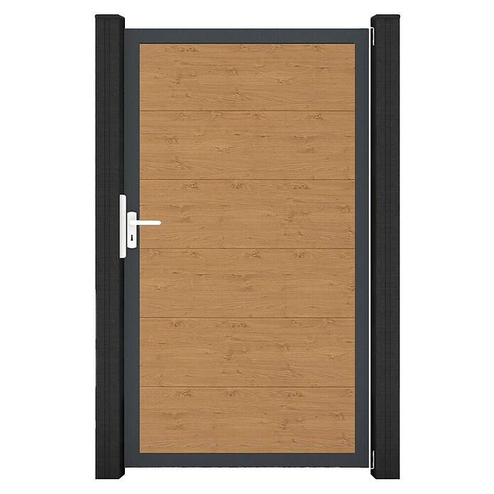 GroJa BasicLine Gartentor (100 x 180 cm, Asteiche Natur (DB703), Kunststoff) | BAUHAUS