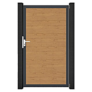 GroJa BasicLine Gartentor (100 x 180 cm, Asteiche Natur (DB703), Kunststoff)