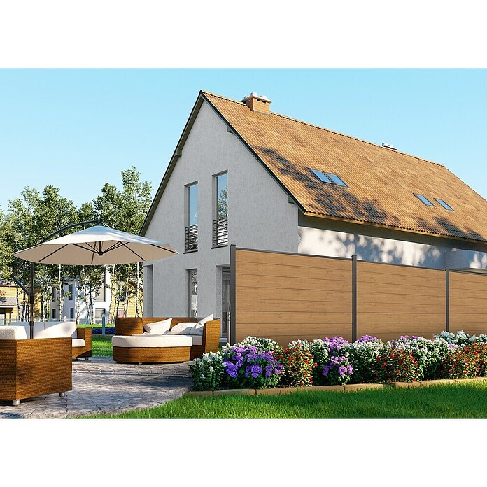 GroJa BasicLine Steckzaun Schmal (180 x 180 cm, Asteiche Natur) | BAUHAUS