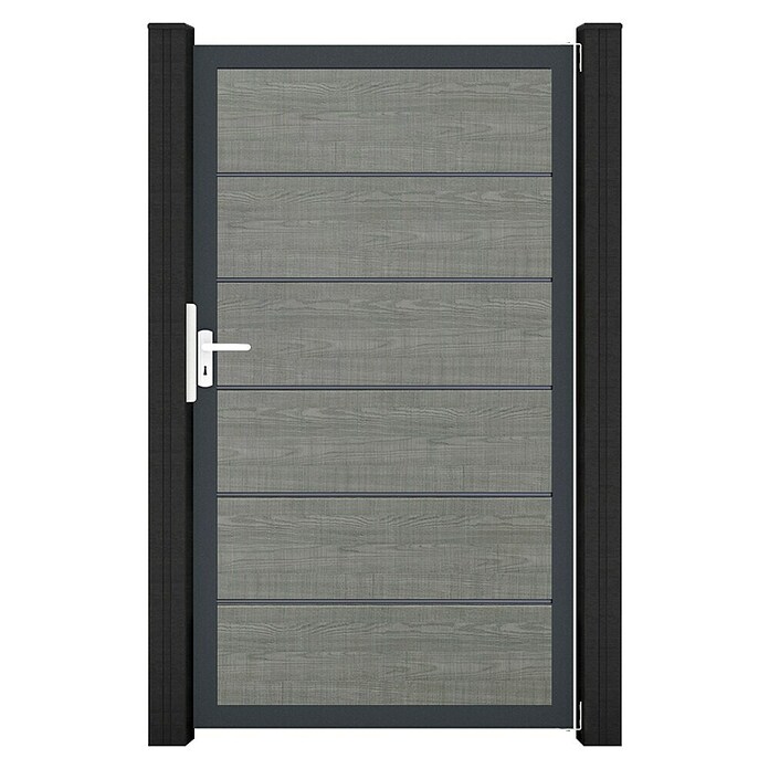 GroJa BasicLine Gartentor Premium (100 x 180 cm, Grey Ash Cut (DB703), Kunststoff) | BAUHAUS