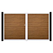 GroJa BasicLine Gartentor (300 x 180 cm, Golden Oak (EV1), Kunststoff, DIN Anschlag: Links) | BAUHAUS