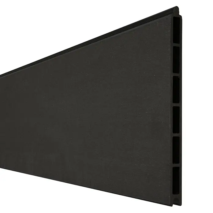 GroJa Solid Steckzaun Grande - 180 x 24 cm, Anthrazitgrau - Dunkelgraue Verbundplatte, strukturiert, mit sichtbaren Hohlkammern.