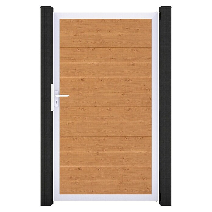 GroJa BasicLine Gartentor Schmal (100 x 180 cm, Asteiche Natur (EV1), Kunststoff) | BAUHAUS