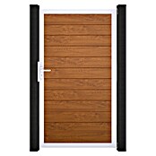 GroJa BasicLine Gartentor Schmal (100 x 180 cm, Golden Oak (EV1), Kunststoff) | BAUHAUS
