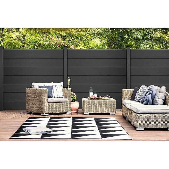 GroJa Solid Steckzaun Grande (180 x 180 cm, Anthrazitgrau) | BAUHAUS