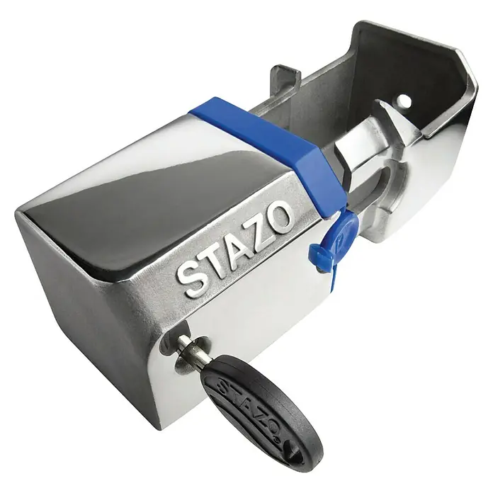 Stazo Außenbordmotorschloss Smartlock - Passend für: Motoren mit max. 29,4 kW & Schraubverbindungen bis M12, Edelstahl - Die Stazo Vorhängeschloss ist mit seinem robusten Design ein guter Schutz gegen Diebstahl. Sichere dein Eigentum mit diesem hochwertigen Schloss.