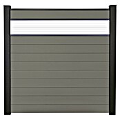 GroJa Solid Steckzaun (180 x 180 cm, Grau, Mit Glaseinsatz) | BAUHAUS