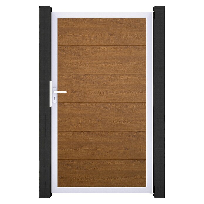 GroJa BasicLine Gartentor (100 x 180 cm, Golden Oak (EV1), Kunststoff) | BAUHAUS