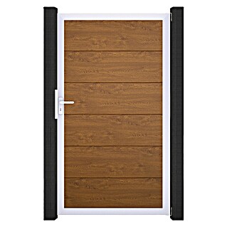 GroJa BasicLine Gartentor (100 x 180 cm, Golden Oak (EV1), Kunststoff)