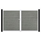GroJa BasicLine Gartentor Schmal (300 x 180 cm, Gray Ash Cut (EV1), Kunststoff, DIN Anschlag: Links) | BAUHAUS
