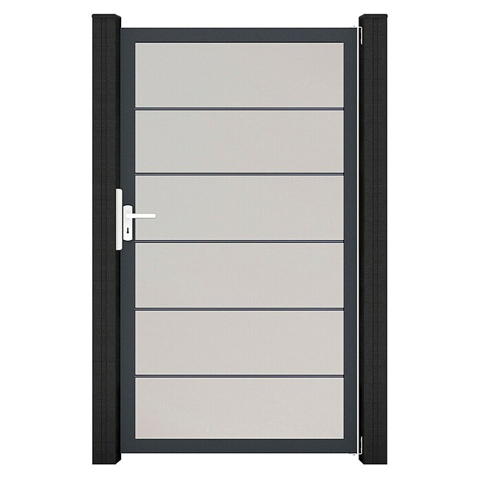 GroJa BasicLine Gartentor Premium (100 x 180 cm, Weiß (DB703), Kunststoff) | BAUHAUS