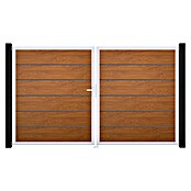 GroJa BasicLine Gartentor Premium (300 x 180 cm, Golden Oak (EV1), Kunststoff, DIN Anschlag: Links) | BAUHAUS
