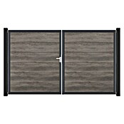 GroJa BasicLine Gartentor (300 x 180 cm, Monument Oak (DB703), Kunststoff, DIN Anschlag: Links) | BAUHAUS