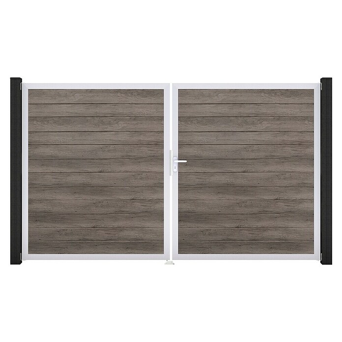 GroJa BasicLine Gartentor Schmal (300 x 180 cm, Monument Oak (EV1), Kunststoff, DIN Anschlag: Rechts) | BAUHAUS