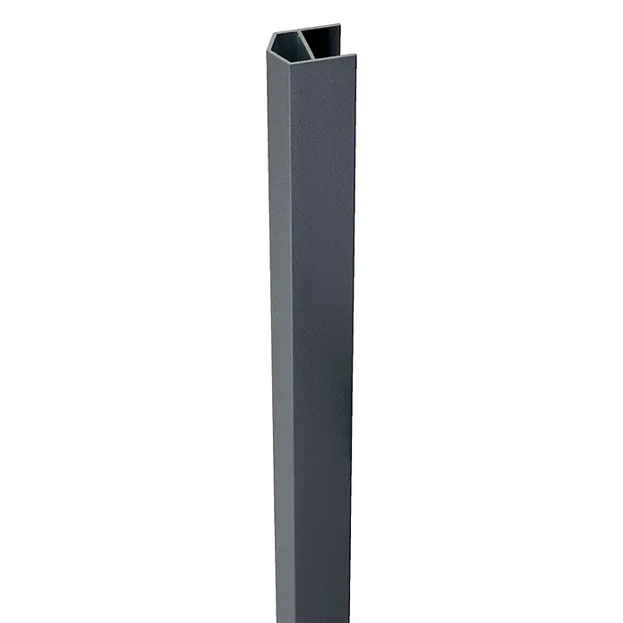 GroJa mix-it Abschlussprofil - Anthrazit (DB703), L x B: 150 x 2 cm - Strukturiertes anthrazitfarbenes Aluminium-Eckpfostenprofil.