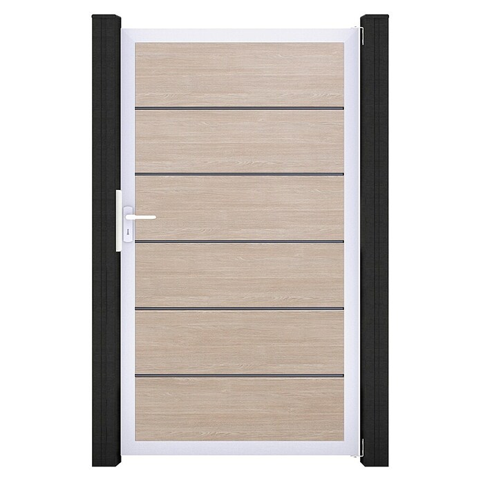 GroJa BasicLine Gartentor Premium (100 x 180 cm, Shefflied Oak (EV1), Kunststoff) | BAUHAUS