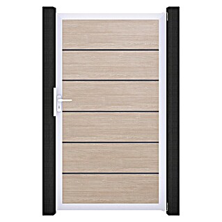GroJa BasicLine Gartentor Premium (100 x 180 cm, Shefflied Oak (EV1), Kunststoff)