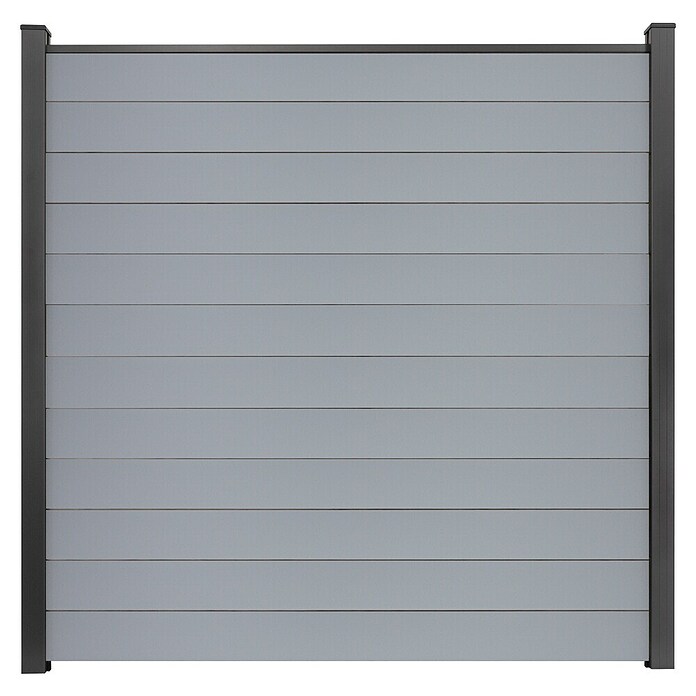 GroJa BasicLine Steckzaun Schmal (180 x 180 cm, Silbergrau) | BAUHAUS
