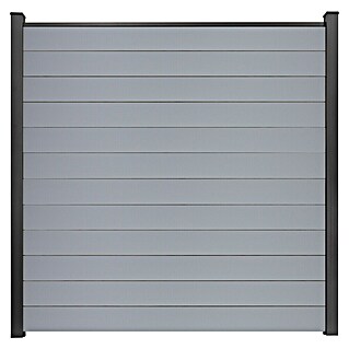 GroJa BasicLine Steckzaun Schmal (180 x 180 cm, Silbergrau)