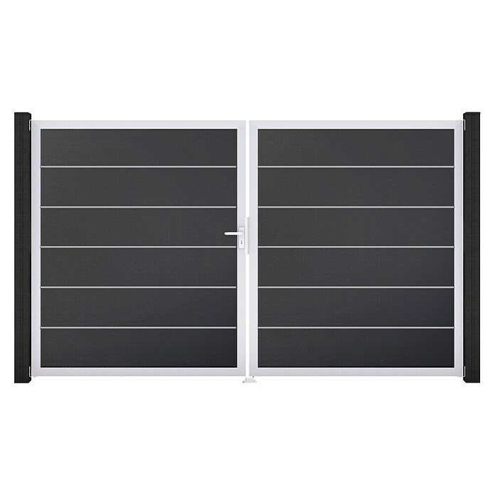 GroJa BasicLine Gartentor Premium (300 x 180 cm, Anthrazit (EV1), Kunststoff, DIN Anschlag: Links) | BAUHAUS