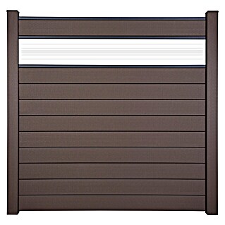 GroJa Solid Steckzaun (180 x 180 cm, Terra, Mit Glaseinsatz)