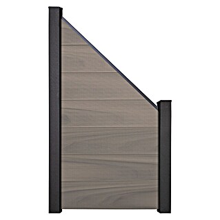 GroJa Solid Sichtschutz-Abschlusselement Grande (180 x 180 cm, Braun Bi-Color)
