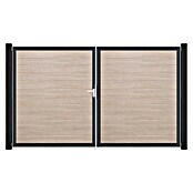 GroJa BasicLine Gartentor Schmal (300 x 180 cm, Shefflied Oak (DB703), Kunststoff, DIN Anschlag: Links) | BAUHAUS