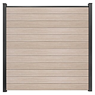 GroJa BasicLine Steckzaun Schmal (180 x 180 cm, Sheffield Oak)