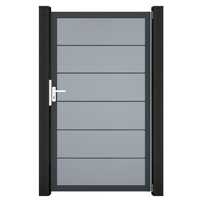 GroJa BasicLine Gartentor Premium (100 x 180 cm, Silbergrau (DB703), Kunststoff) | BAUHAUS