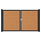 GroJa BasicLine Gartentor Schmal (300 x 180 cm, Asteiche Natur (DB703), Kunststoff, DIN Anschlag: Rechts) | BAUHAUS