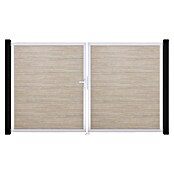 GroJa BasicLine Gartentor (300 x 180 cm, Shefflied Oak (EV1), Kunststoff, DIN Anschlag: Links) | BAUHAUS