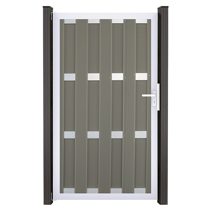 GroJa Gartentor Merano (100 x 180 cm, Hellgrau (EV1), DIN Anschlag: Links) | BAUHAUS