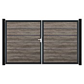 GroJa BasicLine Gartentor Premium (300 x 180 cm, Monument Oak (DB703), Kunststoff, DIN Anschlag: Links) | BAUHAUS