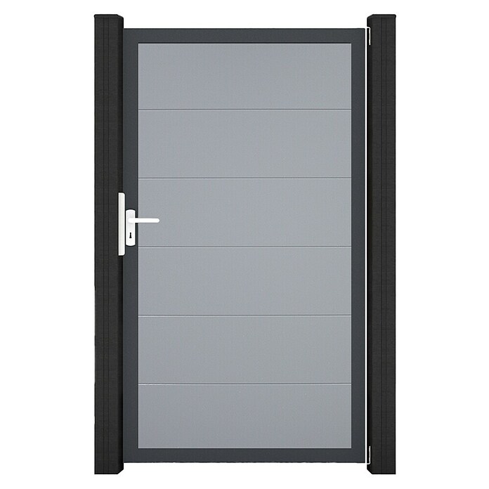 GroJa BasicLine Gartentor (100 x 180 cm, Silbergrau (DB703), Kunststoff) | BAUHAUS