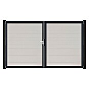 GroJa BasicLine Gartentor Schmal (300 x 180 cm, Weiß (DB703), Kunststoff, DIN Anschlag: Links) | BAUHAUS
