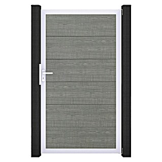GroJa BasicLine Gartentor (100 x 180 cm, Grey Ash Cut (EV1), Kunststoff)