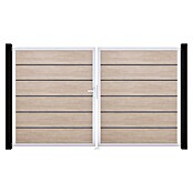 GroJa BasicLine Gartentor Premium (300 x 180 cm, Shefflied Oak (EV1), Kunststoff, DIN Anschlag: Links) | BAUHAUS