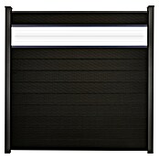 GroJa Solid Steckzaun (180 x 180 cm, Schwarz, Mit Glaseinsatz) | BAUHAUS