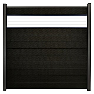 GroJa Solid Steckzaun (180 x 180 cm, Schwarz, Mit Glaseinsatz)