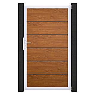 GroJa BasicLine Gartentor Premium (100 x 180 cm, Golden Oak (EV1), Kunststoff)