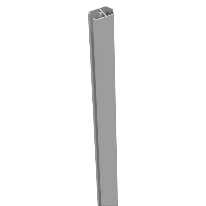 GroJa mix-it Abschlussprofil - Silbergrau, L x B: 180 x 2 cm - Graues Aluminiumprofil mit komplexem Querschnitt für konstruktive oder Rahmenanwendungen.