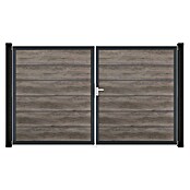 GroJa BasicLine Gartentor Premium (300 x 180 cm, Monument Oak (DB703), Kunststoff, DIN Anschlag: Rechts) | BAUHAUS