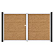 GroJa BasicLine Gartentor (300 x 180 cm, Asteiche Natur (EV1), Kunststoff, DIN Anschlag: Links) | BAUHAUS