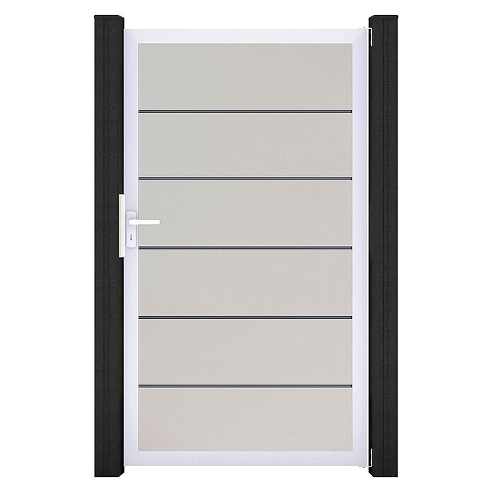 GroJa BasicLine Gartentor Premium (100 x 180 cm, Weiß (EV1), Kunststoff) | BAUHAUS
