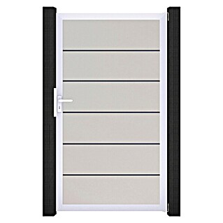 GroJa BasicLine Gartentor Premium (100 x 180 cm, Weiß (EV1), Kunststoff)